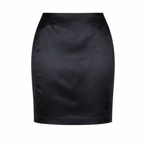 Liz Claiborne Womens Pencil Skirt 18 Black Cotton Silk Knee Length Minimalist